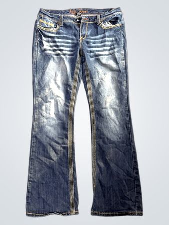 Rock Revival Jeans Damen Größe 11/12 Bootcut Flare Blau Denim