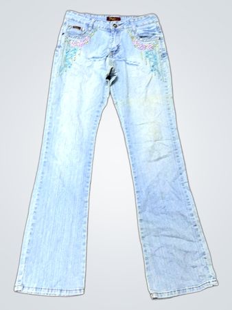 7 For All Mankind Light Wash verzierten Bootcut-Jeans