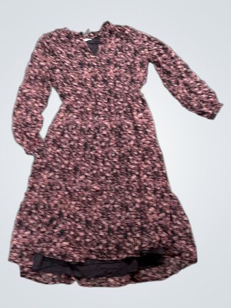 Blumenmuster Langarmkleid