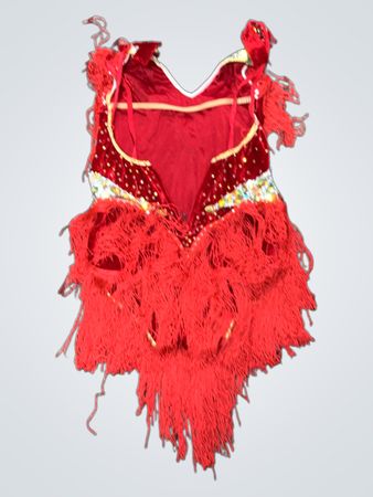 Rotes Fransen-Tanzkostüm