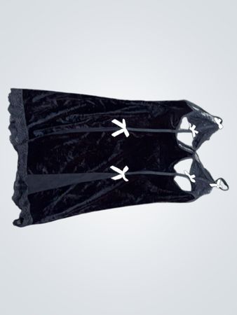 Schwarze Unterwäsche mit weißen Schleifen