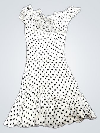 Weißes Polka-Dot-Kleid