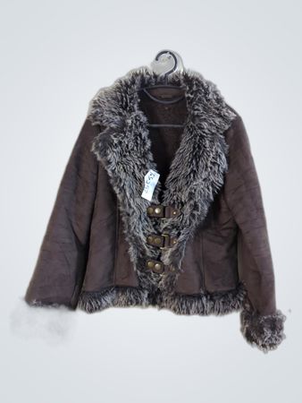 Brown Fur-Trimmed Jacket