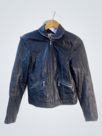 Jaqueta de Couro com Lapela