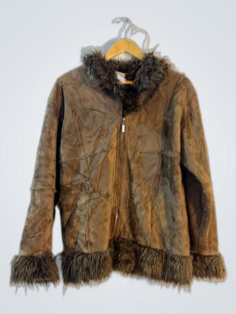 Giacca di pelliccia marrone