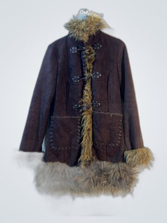Brown Fur Trim Coat
