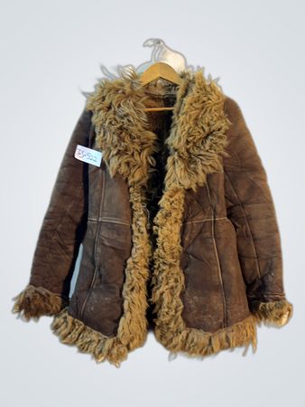 Brown Fur-Trimmed Leather Jacket