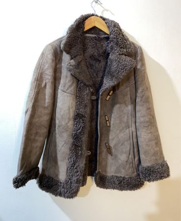 Jaqueta de Pele de Ovelha Cinza