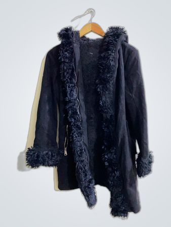 Black Faux Fur Trim Jacket