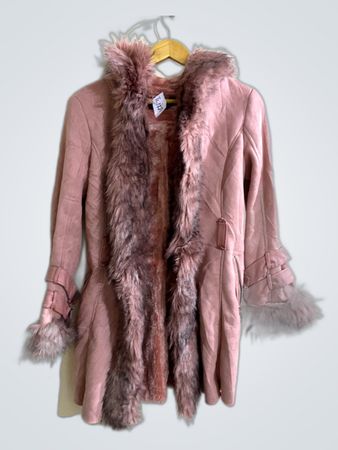 Pink Fur-Trimmed Coat