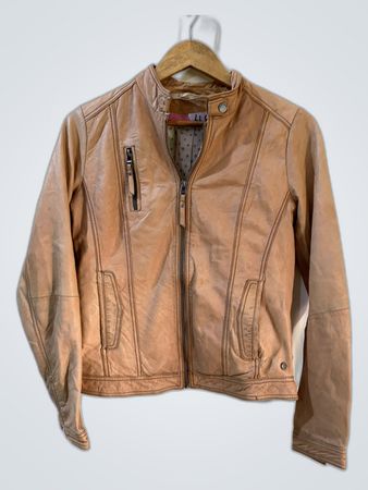 Unbranded Tan Leather Biker Jacket