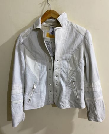 BIBA White Leather Jacket