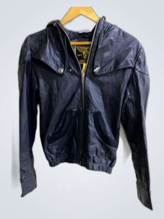 Superdry Leather Hooded Jacket