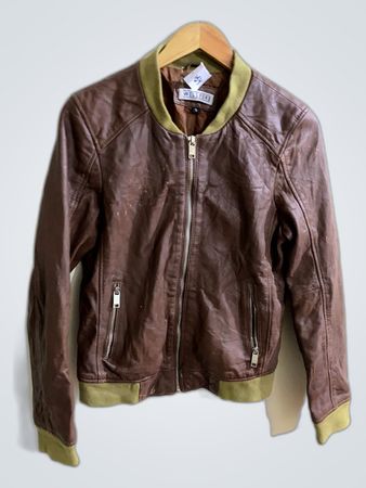 Wellford Leather Bomber Jacket