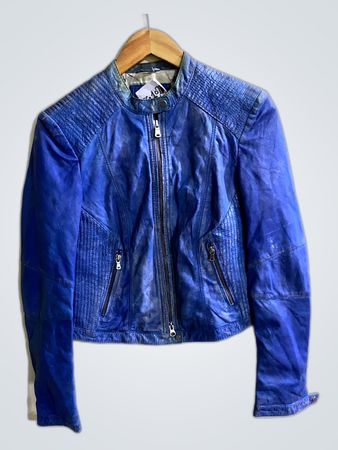 Milestone Blue Leather Jacket