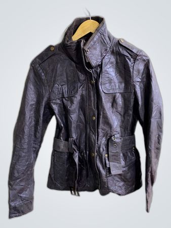 Brown Leather Military Jacket