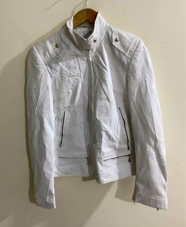 Kirkcaldy White Leather Jacket