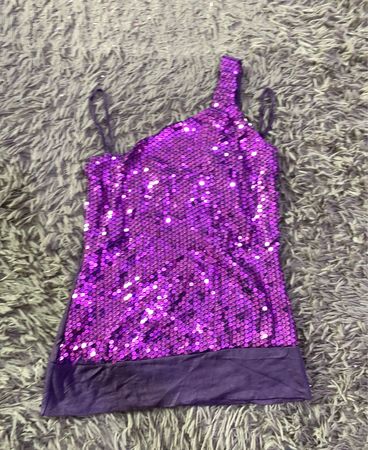 Sequined Purple Tank Top