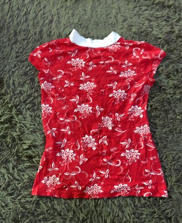 Red Floral Printed Blouse