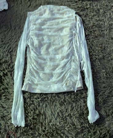 Sheer Lace Long Sleeve Blouse