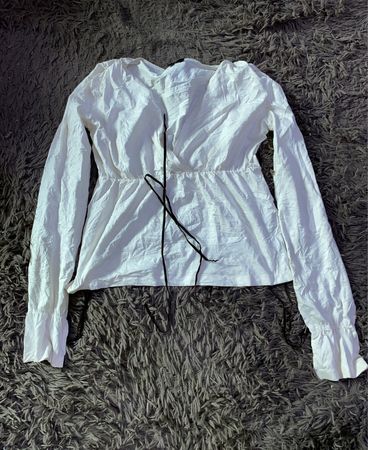 White Long Sleeve Peasant Blouse