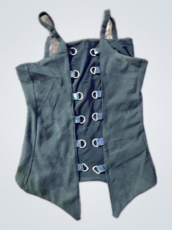 Black Lace-Up Corset Top