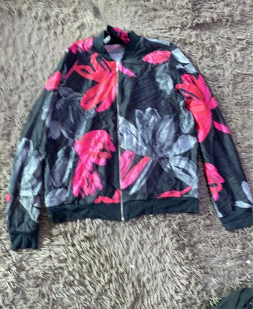 Unbranded Floral Print Zip-Up Jacket