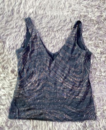 Black Shimmer V-Neck Camisole