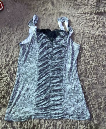 Unbranded Grey Lace Trim Camisole Top