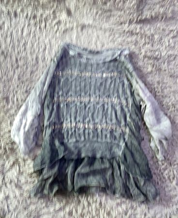 Grey Embellished Knit Top