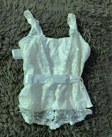 White Lace Bustier Top