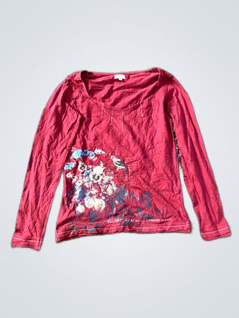 Via 28 Printed Long-Sleeve Blouse