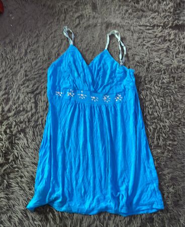 Unbranded Blue Embroidered Cami Top