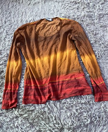 Court Long Sleeve Ombre Blouse