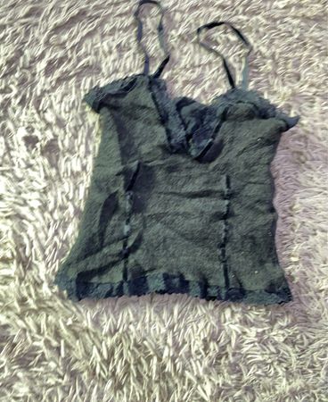 Lace Trim Green Camisole Top