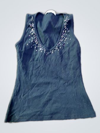 Black V-Neck Tank Top