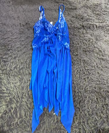 Blue Lace Trim Chemise