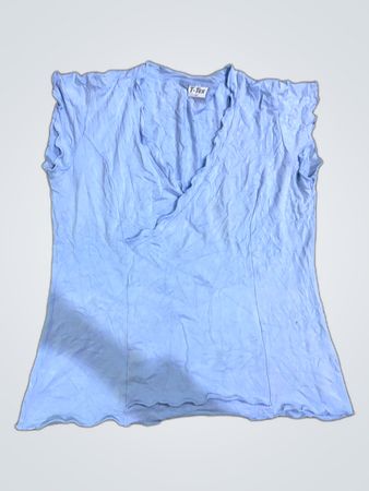 T-Tex Blue Sleeveless Wrap Blouse