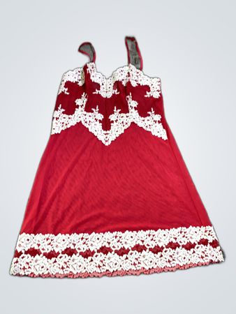 Red Lace Trim Dress