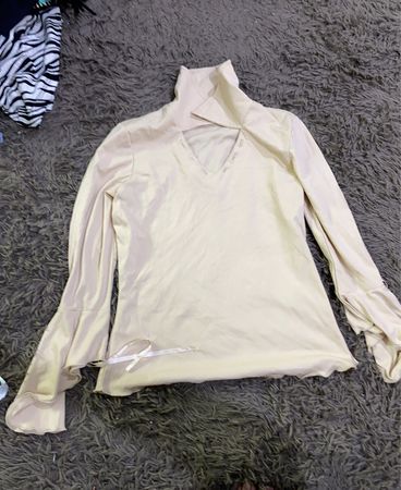 Unbranded Beige Long Sleeve Silk Blouse