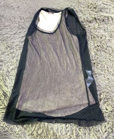Layered Black and White Sleeveless Top