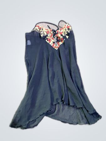 Black Dress with Floral Pattern
