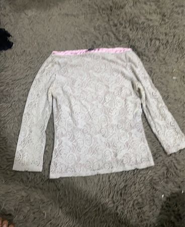 Lace Top with Pink Trim