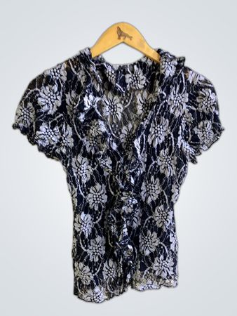 Sheer Floral Lace Blouse