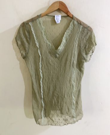Green Linen Top