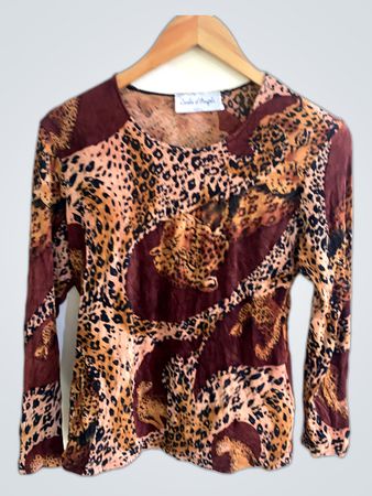 Carla d'Angeli Paris Leopard Print Blouse