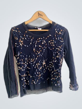 Long Sleeve Blouse with Floral Embroidery