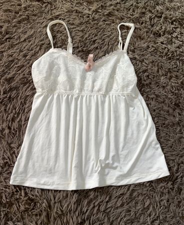 Top de Camisola com Renda Branca