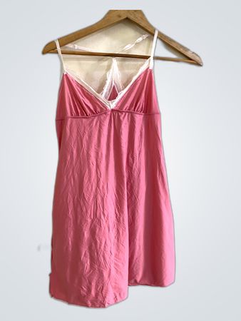 Pink Lace-Trimmed Chemise