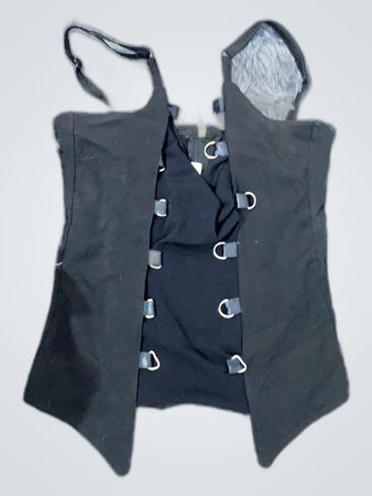 Unbranded Black Faux Leather Corset Top